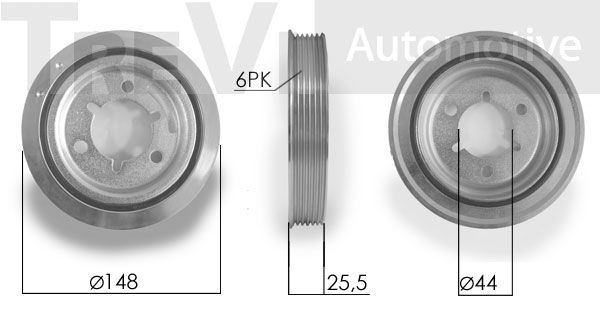 TREVI AUTOMOTIVE Hihnapyörä, kampiakseli PC1093